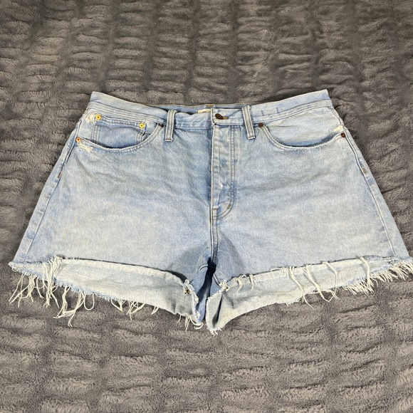 Madewell Pants - Madewell Curvy Relaxed Denim Shorts Light Wash Blue High Rise 31 CKP454160887